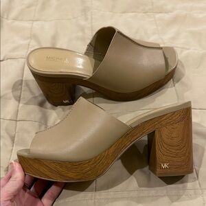 Michael Kors Brown Platform Mules